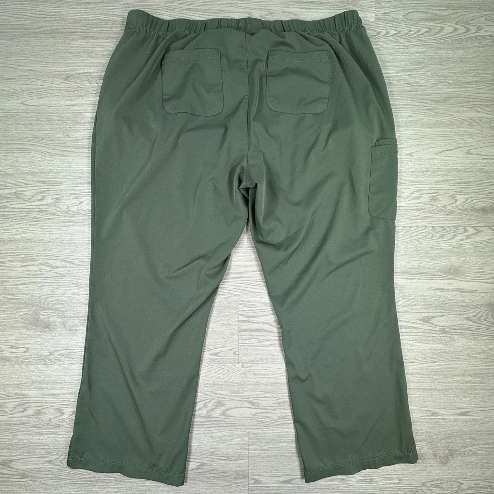 HH Works Women Scrub Pants Healing Hands Green 2XP Cargo Pockets Elastic Waist - Picture 2 of 9